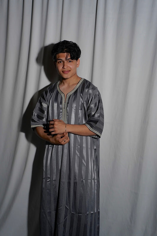 Moroccan Thobe - Dark Grey